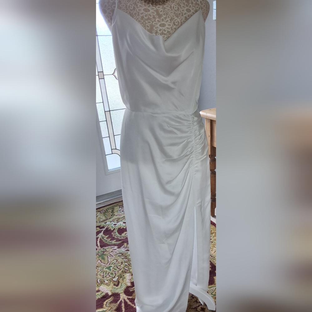Milly Lilliana White Rusched  Midi Dress size 8